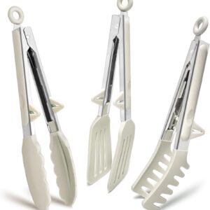 Kitchen Tongs, 9 Inch Tongs for Cooking with Silicone Tips