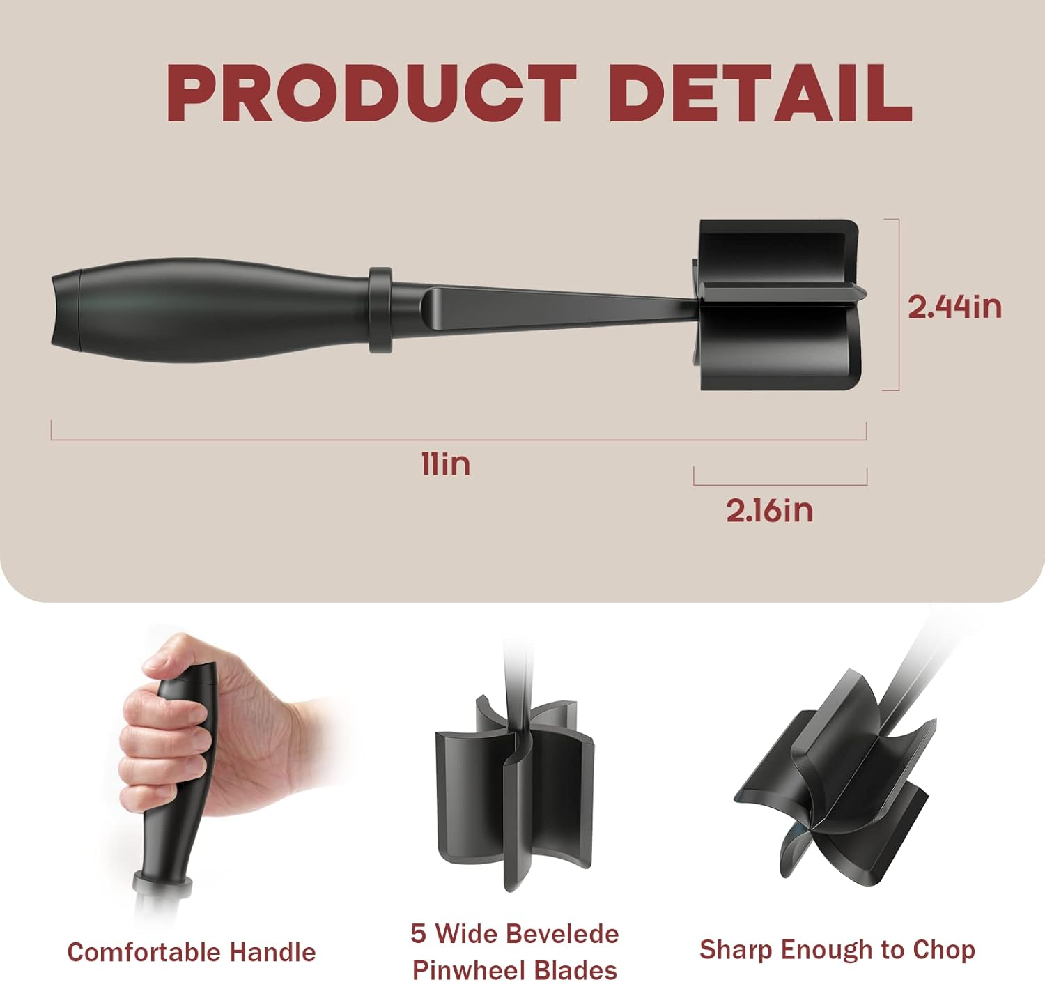 Meat Chopper, Hamburger Grinder, Premium Heat Resistant Smasher for Ground Beef - Image 5