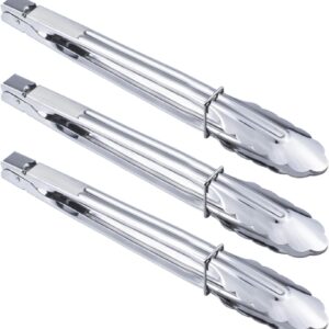 Stainless Steel Serving Tongs Grilling Tongs for Cooking Camping Barbecue (12-Inch 3 Pieces)