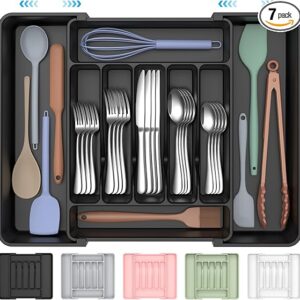 Extra Large Expandable Silverware Organizer, BPA-Free Food-Safe Cutlery Flatware Organizer