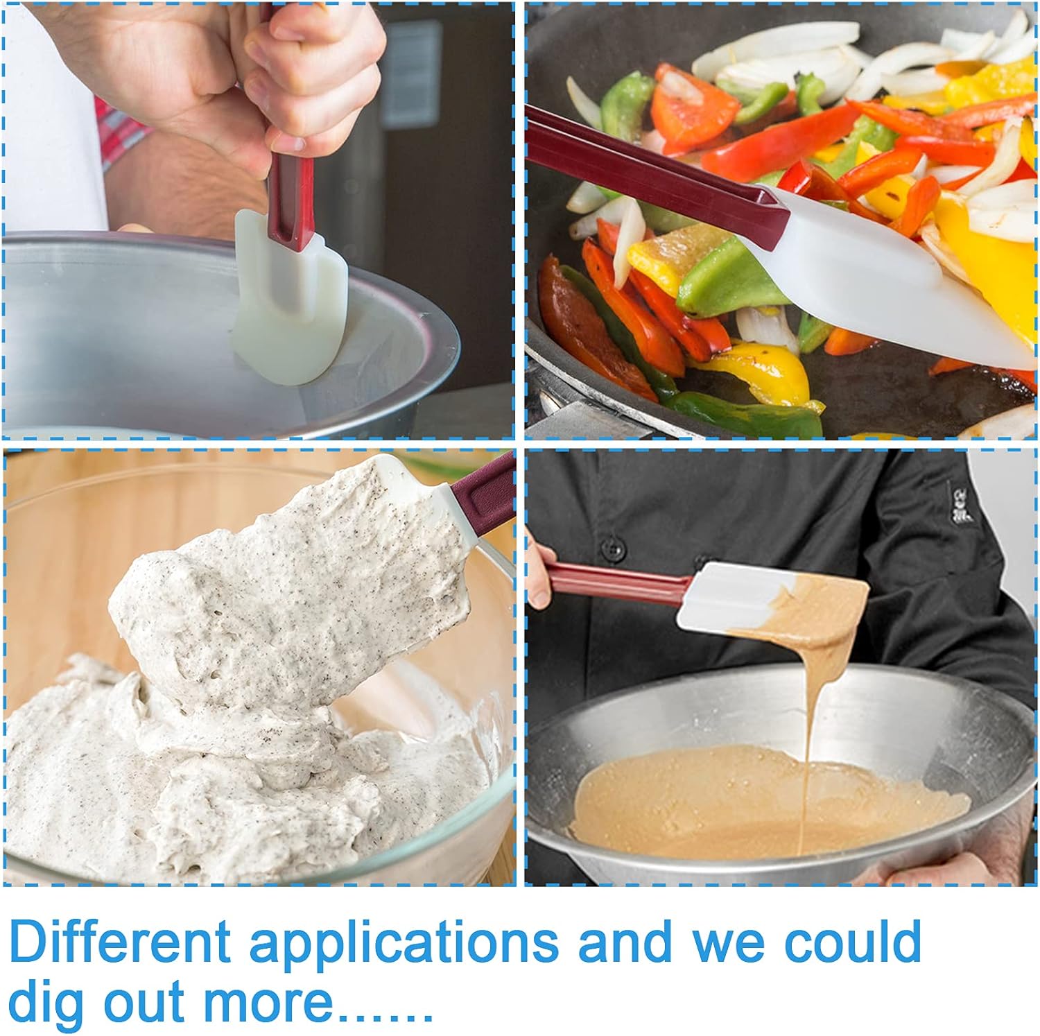 High Heat Resistant Silicone Scraper Spoon Commercial Spatula for Cooking - Image 2