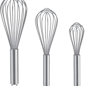 Whisks for Cooking, 3 Pack Stainless Steel Whisk for Blending