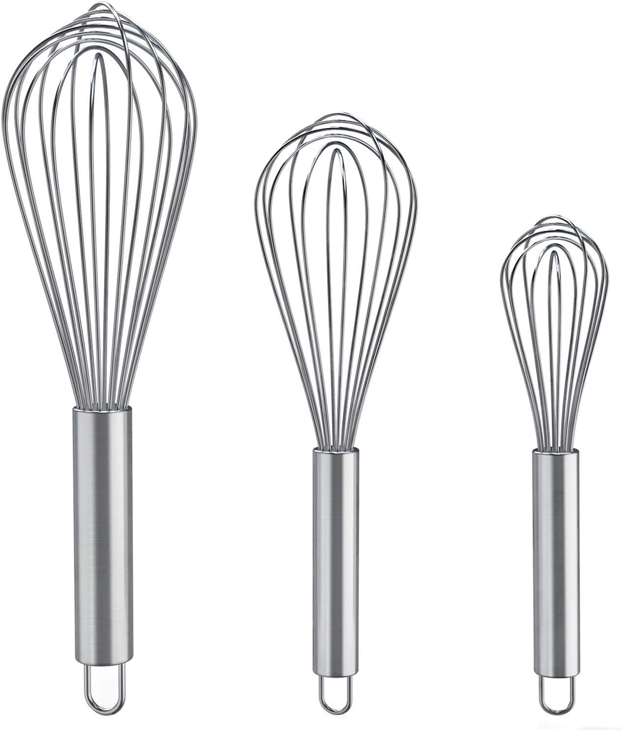 Whisks for Cooking, 3 Pack Stainless Steel Whisk for Blending