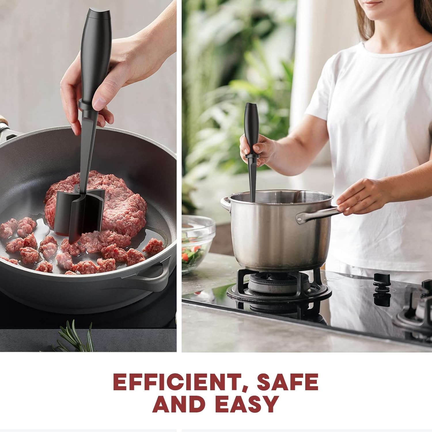 Meat Chopper, Hamburger Grinder, Premium Heat Resistant Smasher for Ground Beef - Image 4