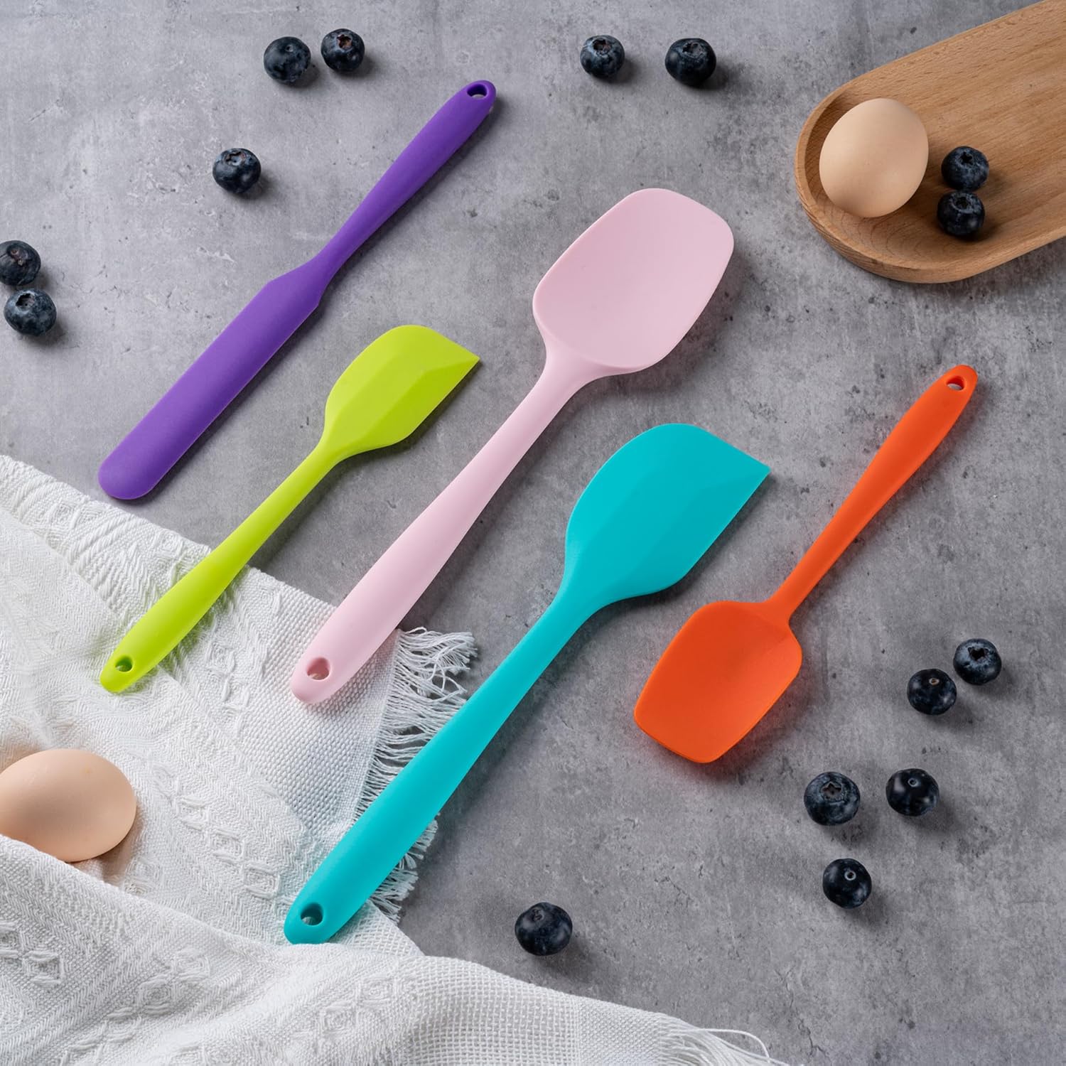 Silicone Spatula Set, 5 Piece Food Grade Rubber Spatulas for Baking - Image 2