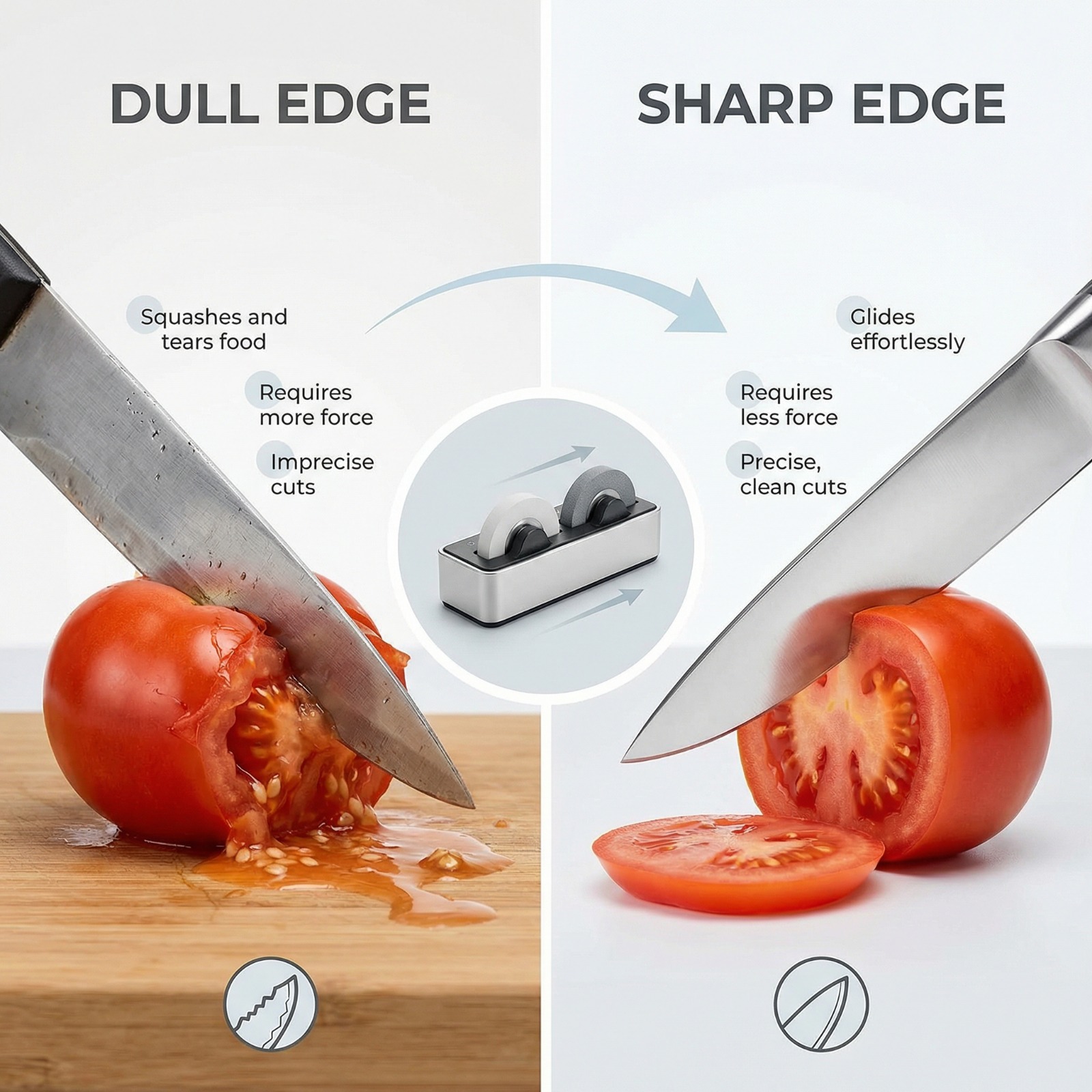 Rolling Knife Sharpener Kit, Knife Sharpener Tool, Professional Knife Sharpening Tool, Diamond & Ceramic Disc System, Easy Manual Knife Sharpener for Kitchen Knives - Image 6