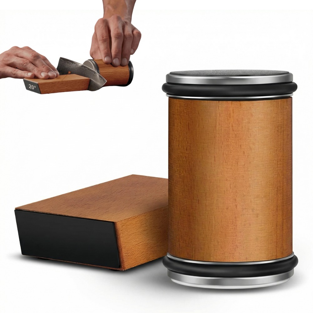 Rolling Knife Sharpener Kit, Knife Sharpener Tool, Professional Knife Sharpening Tool, Diamond & Ceramic Disc System, Easy Manual Knife Sharpener for Kitchen Knives